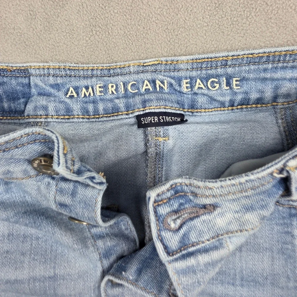 American Eagle Skirt Women Size 2 Light Blue Super Stretch Light Wash - Picture 2 of 6